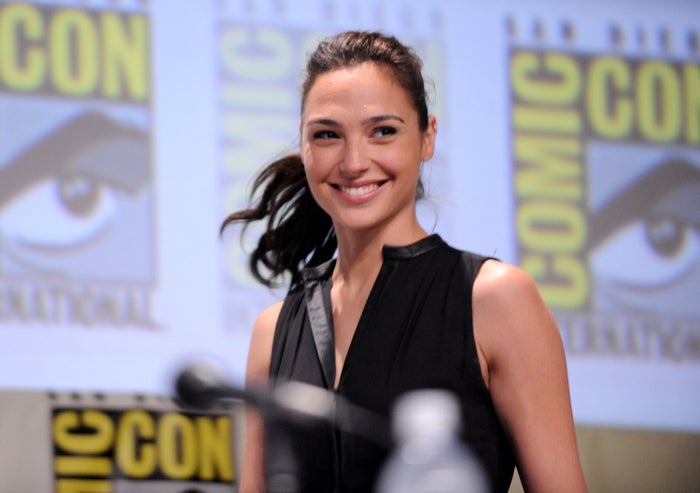 Gal Gadot appearing at a Comic Con panel
